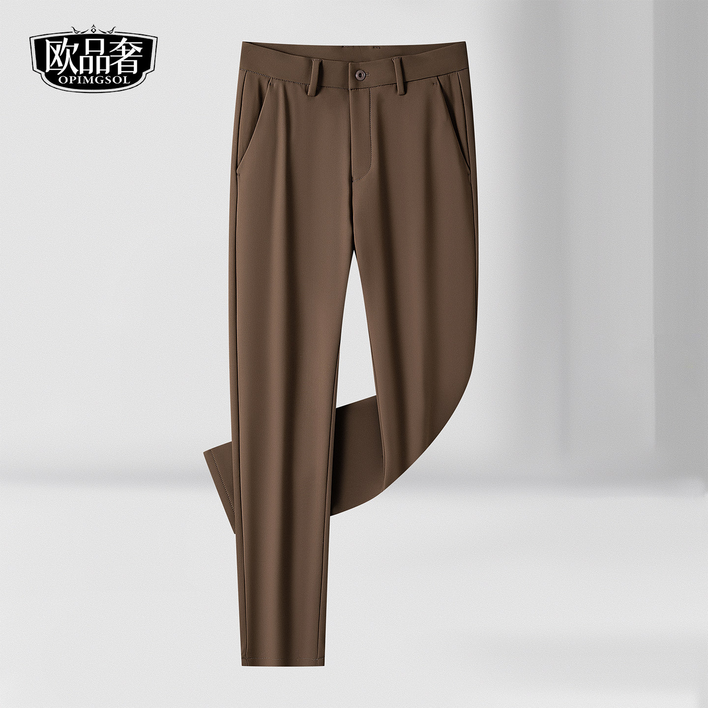 时尚免烫休闲西裤男士春季中厚弹力直筒男裤子2026新款高端长裤子