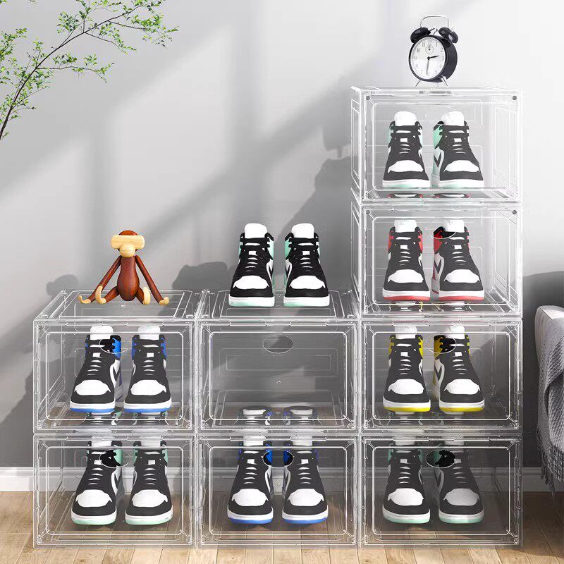 透明鞋盒加厚亚克力简易硬塑料