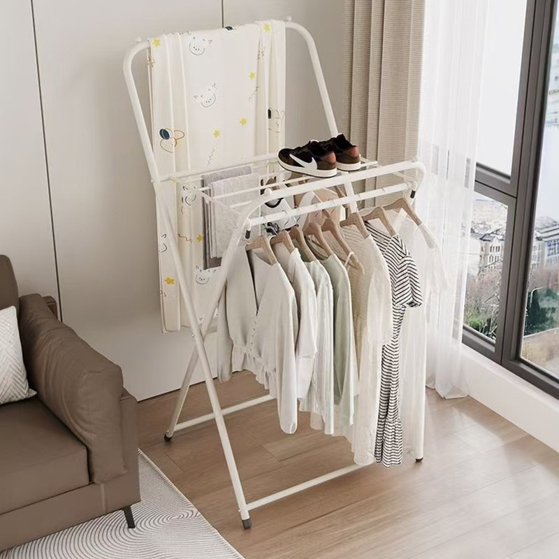 晾衣架落地家用宿舍折叠衣帽架