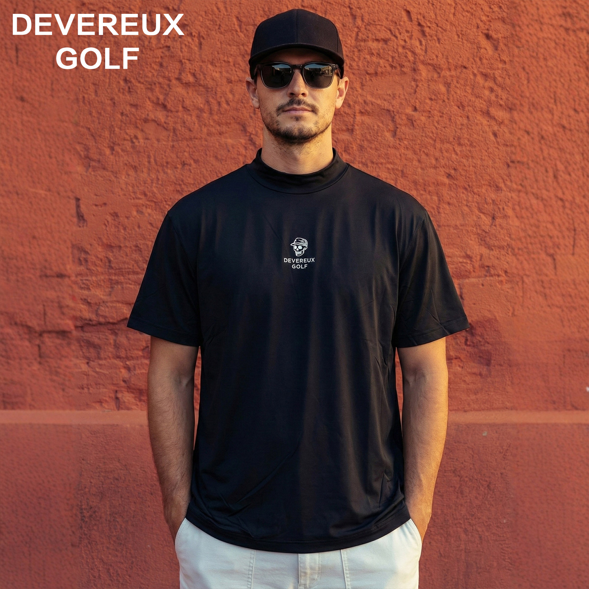 Devereux Golf潮牌高尔夫小高领短袖T恤男女骷髅印花运动速干球衣,运动/瑜伽/健身/球迷用品,高尔夫上装,淘宝优惠券,粉丝福利购,淘宝优惠卷