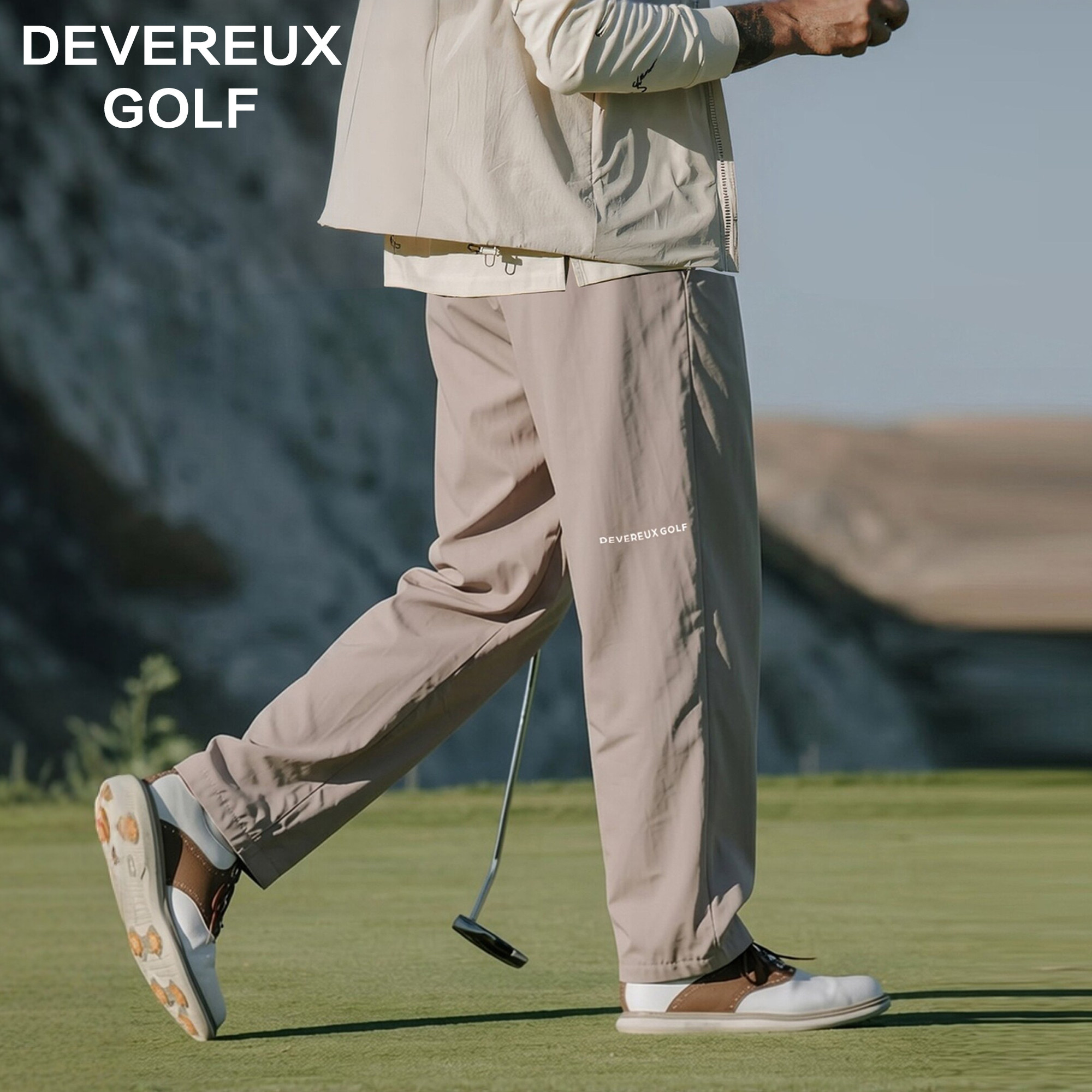 Devereux高尔夫老钱风裤子男高级感复古单褶西裤休闲运动垂感长裤