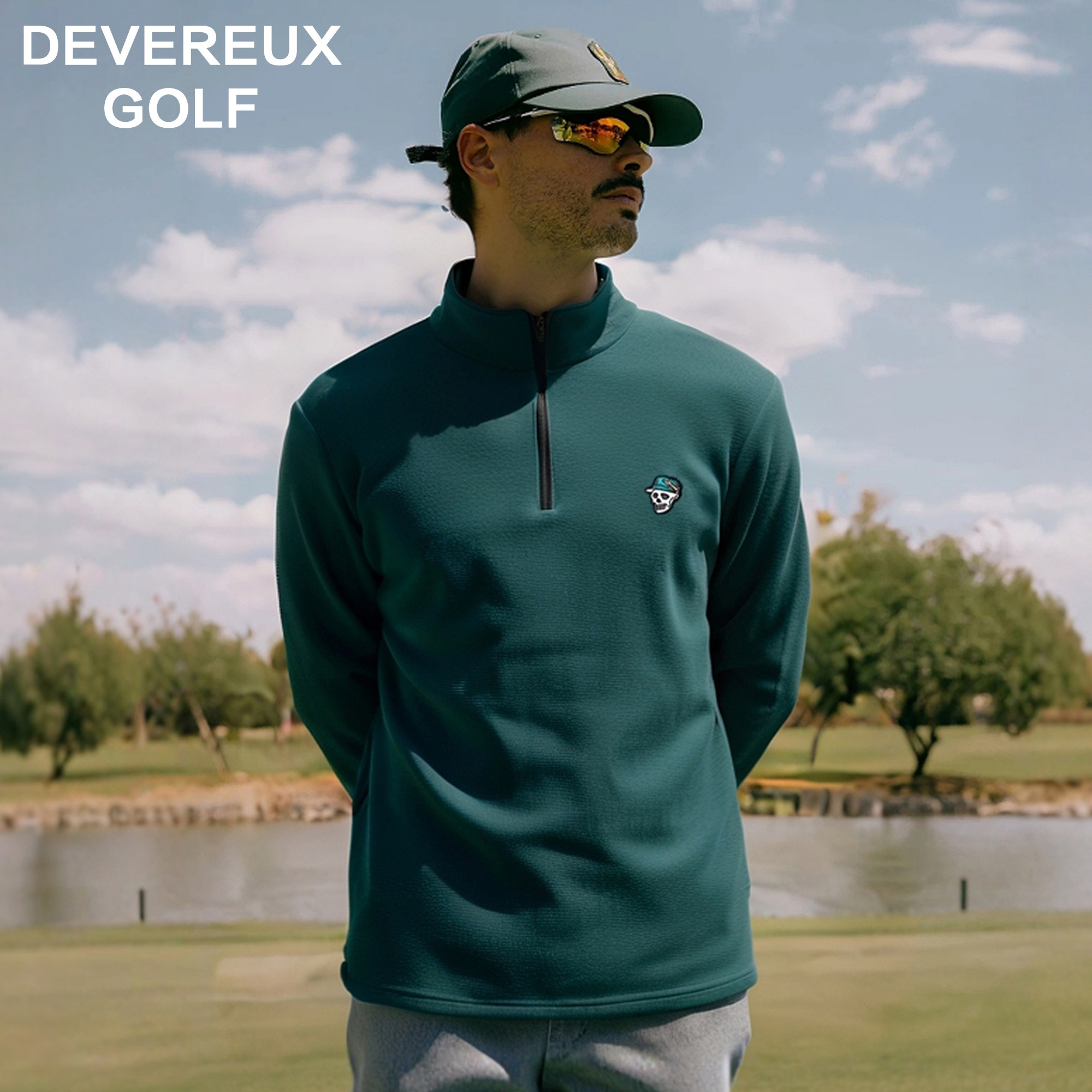 DEVEREUX GOLF 高尔夫长袖华夫格卫衣男秋冬运动健身半拉链套头衫,运动/瑜伽/健身/球迷用品,高尔夫上装,淘宝优惠券,粉丝福利购,淘宝优惠卷