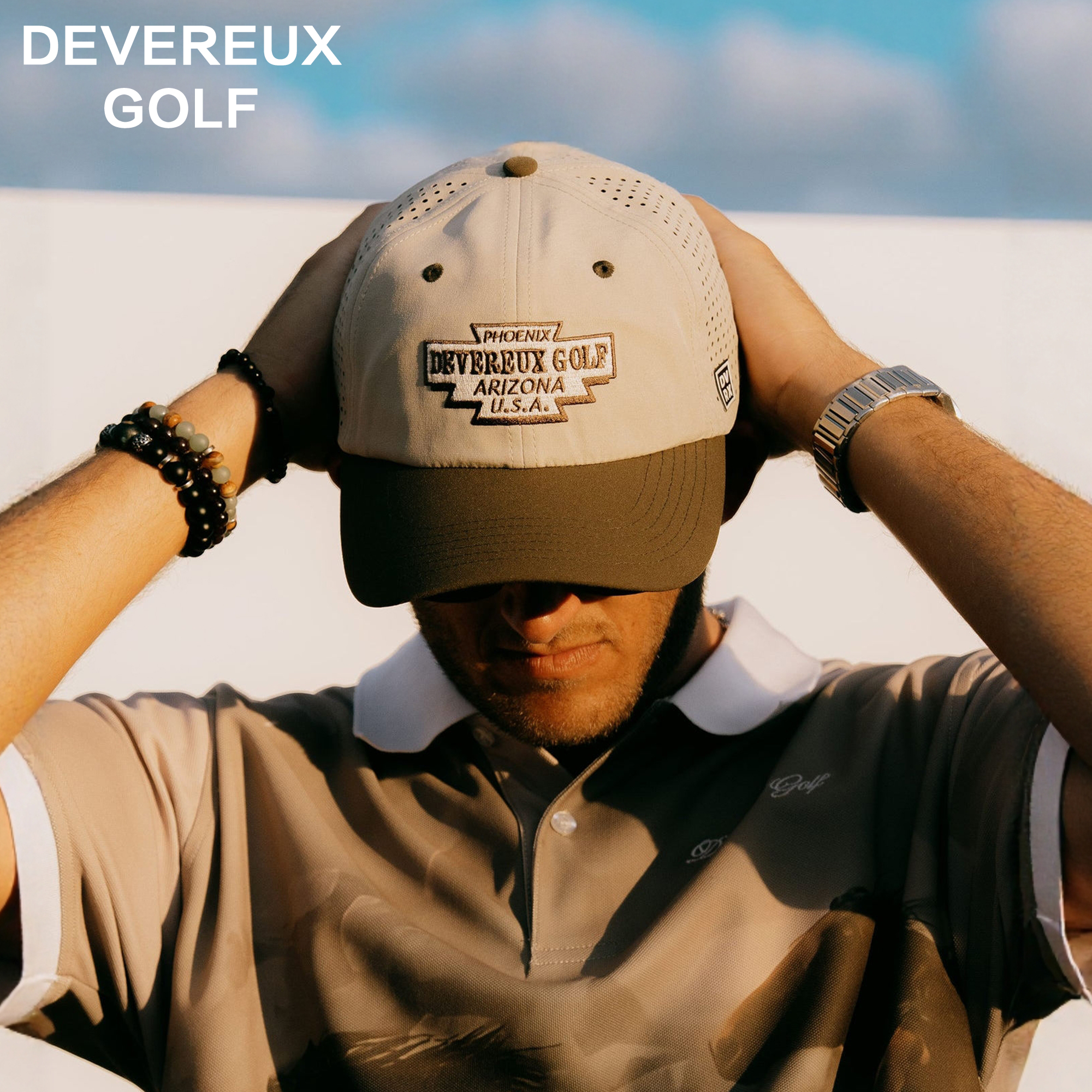DEVEREUX刺绣时尚拼色高尔夫球帽