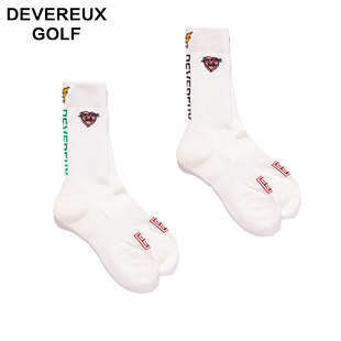 DEVEREUX GOLF 高尔夫中筒袜子男女健身训练运动白色纯棉袜潮时尚