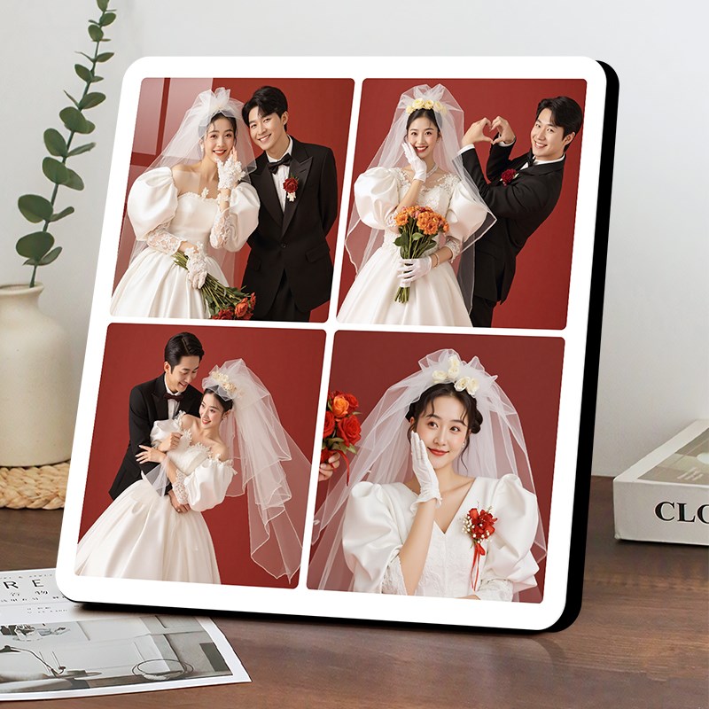 相框摆台照片高级感定制diy婚纱照洗相片做成挂墙三宫格轻奢打印