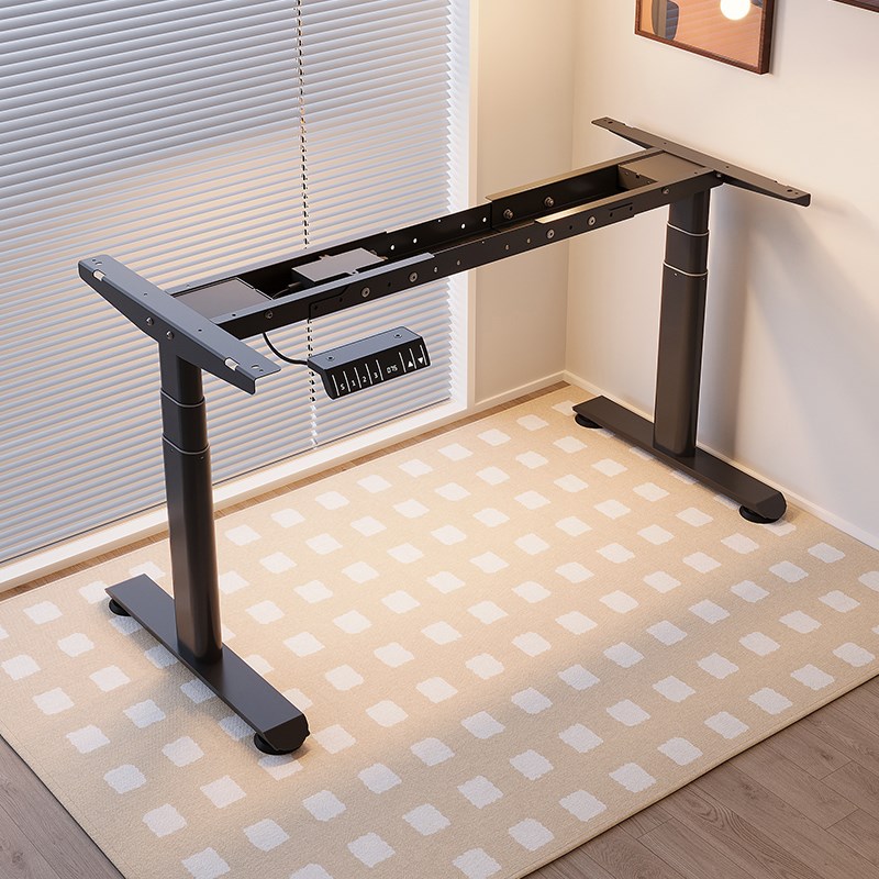 升降桌腿电动双电机双横梁桌腿办公学习书桌子支架可调节升降桌架