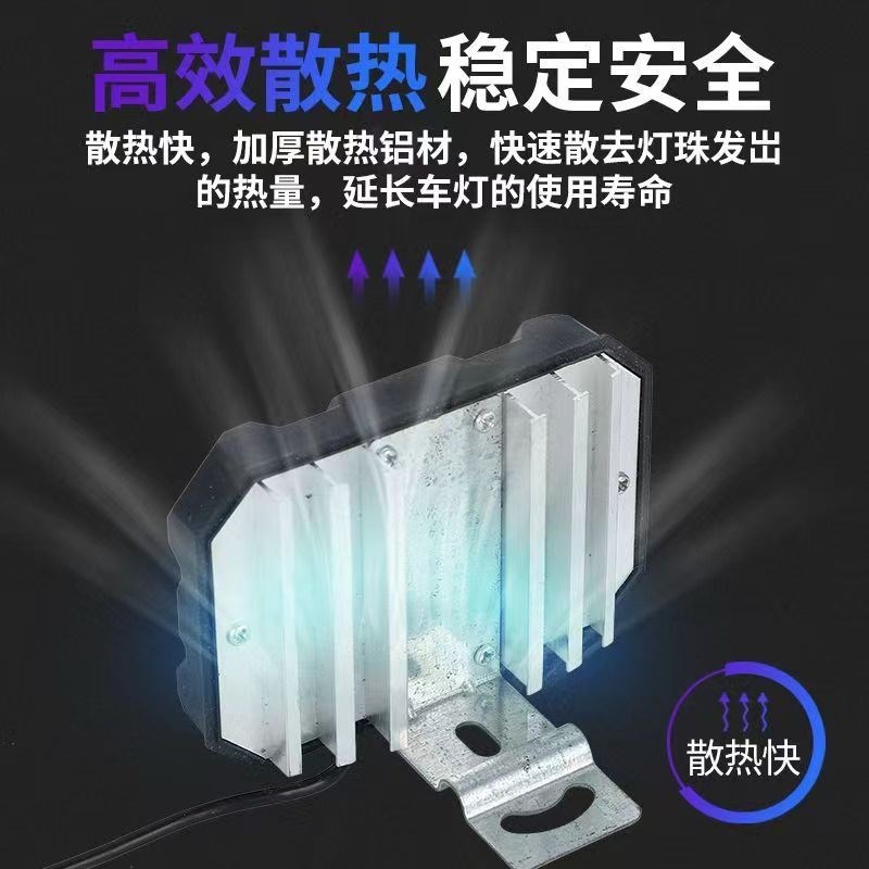 摩托车LED大灯超亮强光射灯通用改装12v-72v外置前大灯电动总成