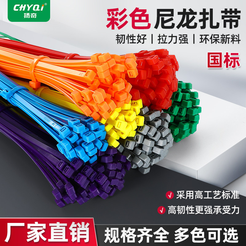 彩色尼龙扎带自锁式捆扎条