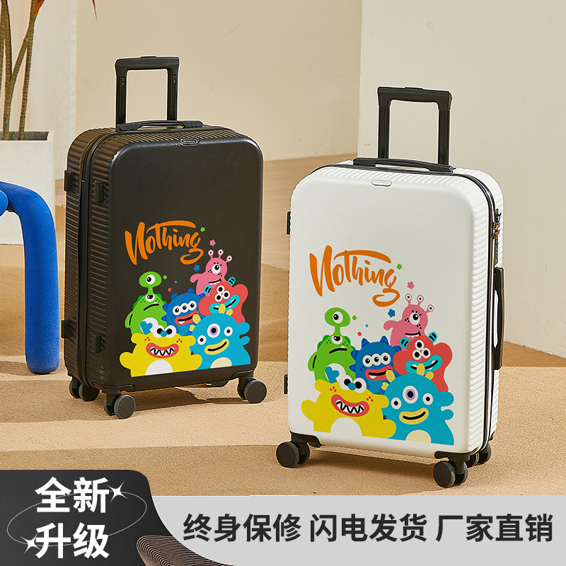 多功能行李箱涂鸦小怪兽卡通旅行箱男大容量学生拉杆箱登机密码箱