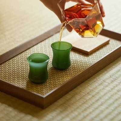 ALI6有竹 · 竹节小酒杯茶室玉色迷你手工茶杯高硼硅玻璃25ml