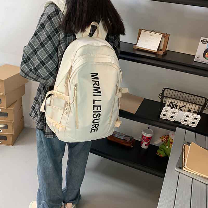 高颜值美式大学生潮款双肩包男生背包小众ins超火书包女初高中生