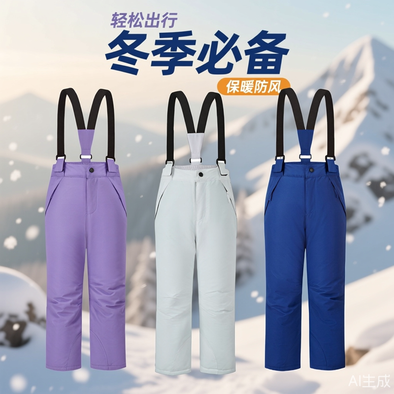 滑雪背带裤新款瘦版男女防风