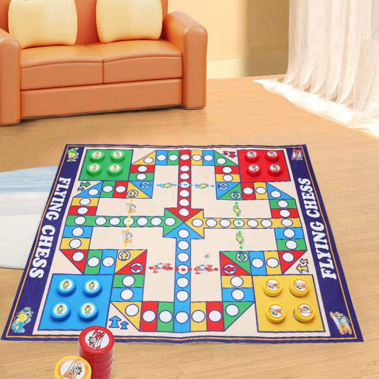 飞行棋地毯式超大号儿童版益智小学生成人大尺寸富翁二合一游戏垫