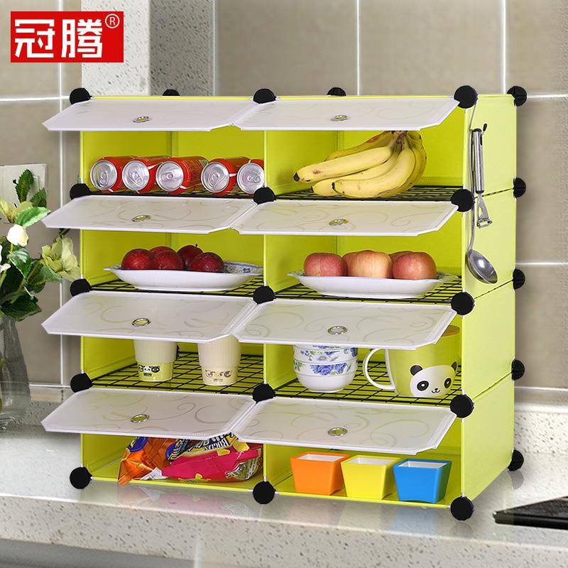 碗柜餐边柜塑料家用简易多功能组装储物收纳柜厨房柜简约现代橱柜