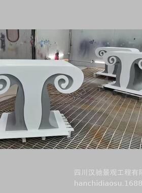 供应frp罗马柱玻璃钢柱子 GRC FRP落地式罗马柱 树脂材质雕塑摆件