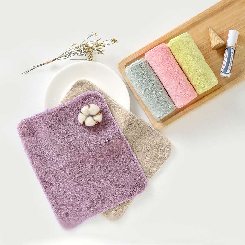 ?E0PB 珊瑚绒抹布双层加厚不掉毛强吸水家务清洁擦地板玻璃多