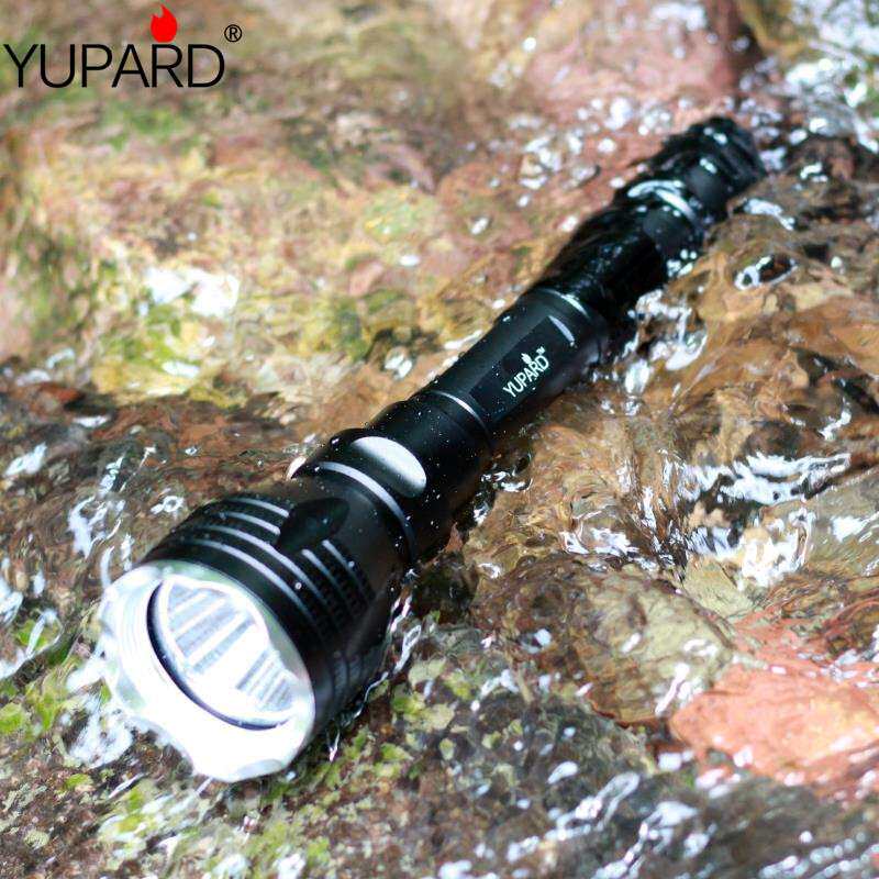 18650强光黄光充电远射潜水水下手电筒L2 T6 LED夜潜补光灯