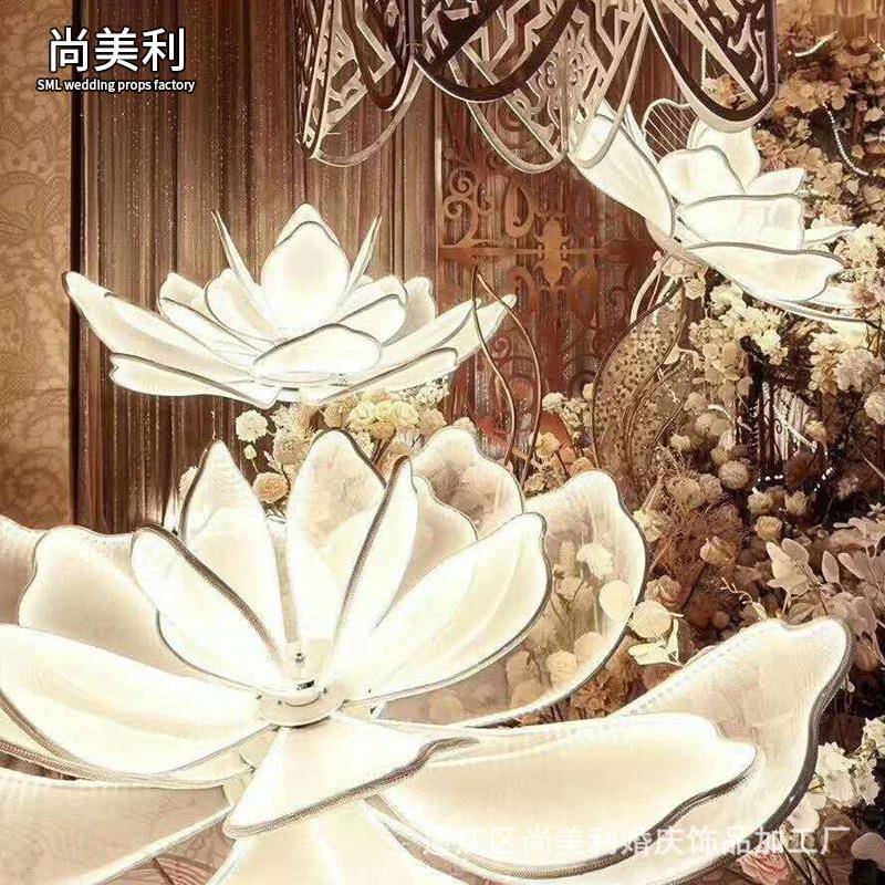 发光花朵美人花婚庆路引灯室内装饰灯婚礼堂酒店铁艺布置道具