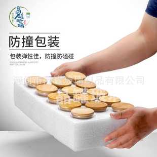 佐料干果收纳盒高硼硅耐热密封罐 竹盖14件套玻璃罐珍珠棉套装