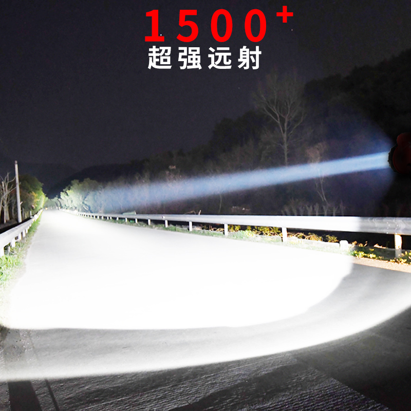 强光led手摇式手电筒充电灯超亮远射户外家I用5000氙气手提探照灯
