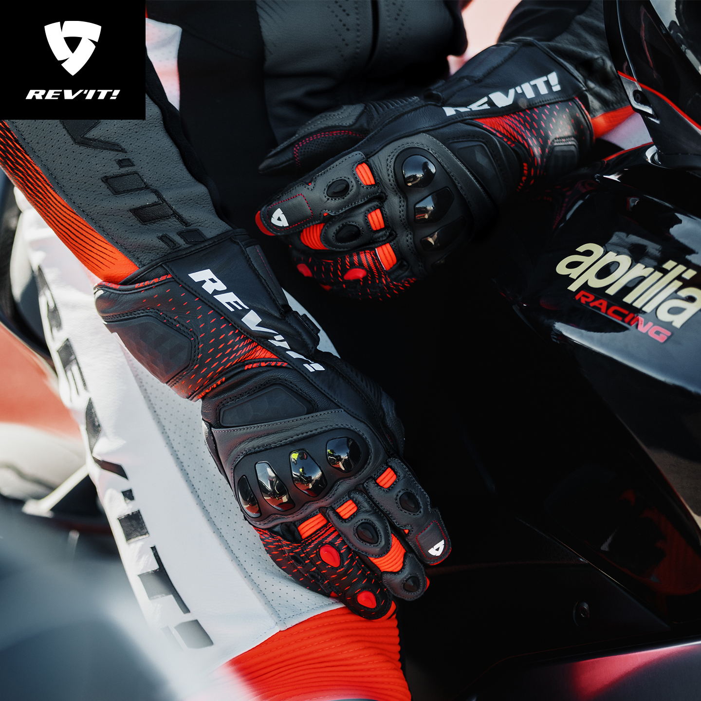 REVIT锐飞特驾控竞速手套摩托车骑行赛道长款真皮防摔耐磨机车