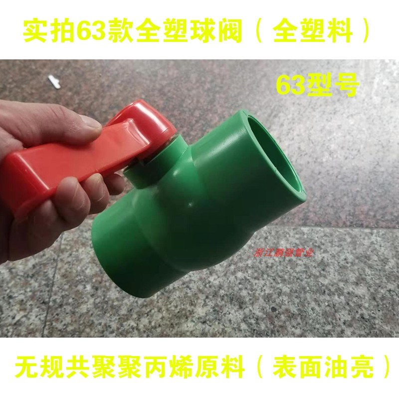 绿色PPR全塑球阀20 25 32  50 63热熔化工管道耐腐蚀酸碱阀门开关