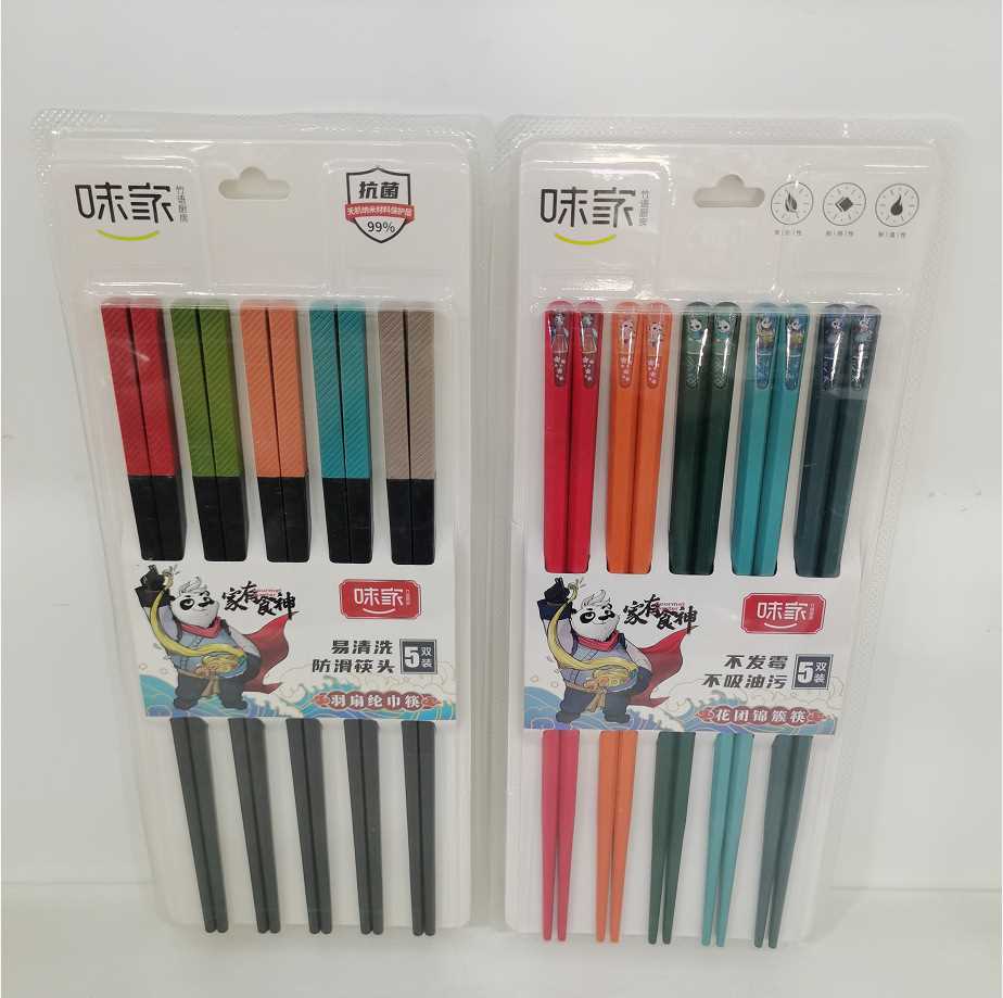味家花团锦簇筷羽扇纶巾筷XS0675XS6425合金筷子不发霉不吸油污筷