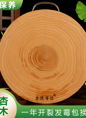 泰兴银杏木砧板实木切菜板白果树整木圆形菜墩案板厨房家用刀板