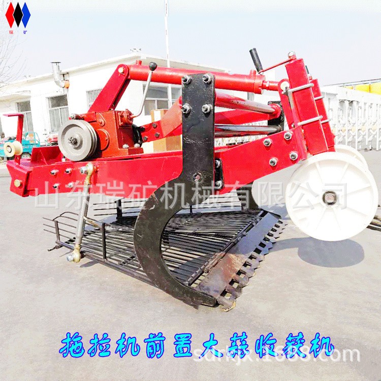 单杠拖拉机前置大蒜收获机鲜蒜出土机宽幅1.1米挖蒜机不伤蒜皮