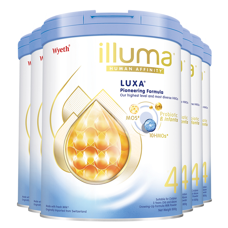 新版惠氏Wyeth启赋未来4段(3岁及以上)10HMO婴幼儿童奶粉800g*6罐