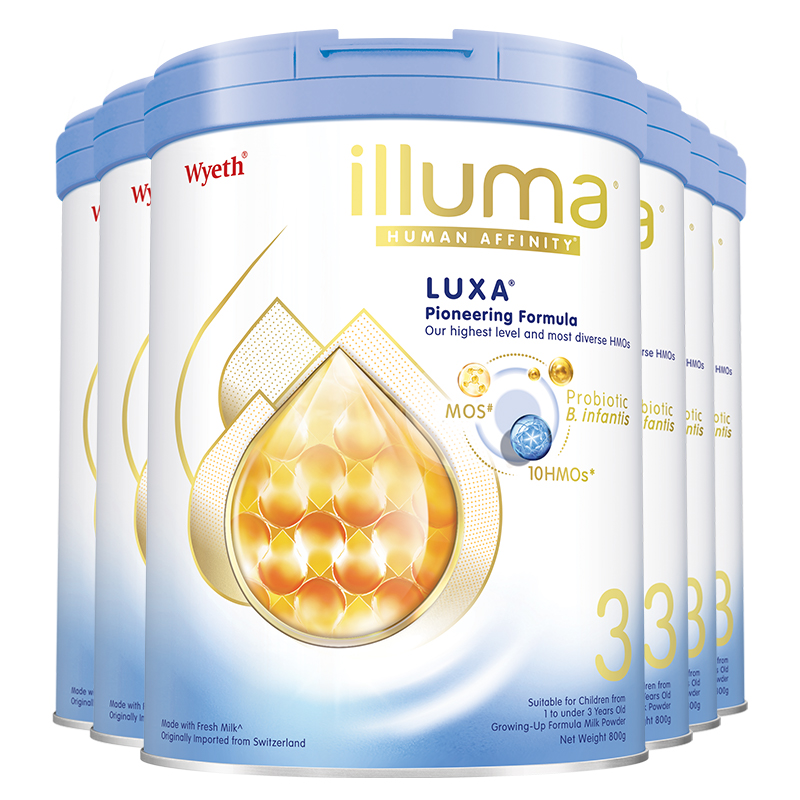 新版惠氏Wyeth启赋未来3段(1-3岁)10HMO 婴儿配方牛奶粉800g*6罐