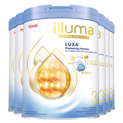 新版惠氏Wyeth启赋未来3段(1-3岁)10HMO 婴儿配方牛奶粉800g*6罐