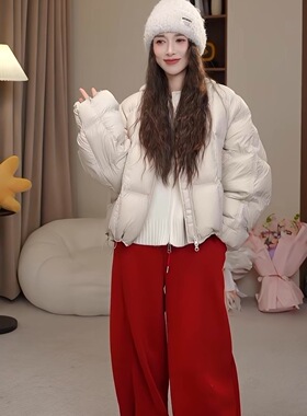 2-7F C 新款方格泡芙羽绒服设计感短外套 A1818