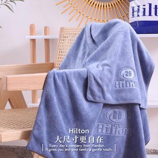 高端纳米纤维浴巾毛巾男女家用吸水速干加大不掉色掉毛 希尔顿同款