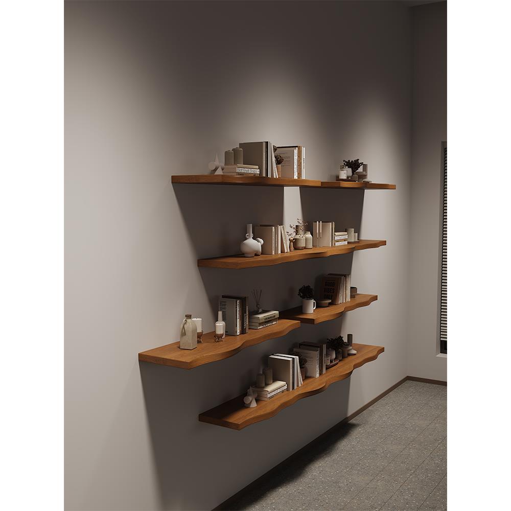 乔铁匠实木一字隔板储物架壁挂式展示架层压板书架悬挂式壁挂式储