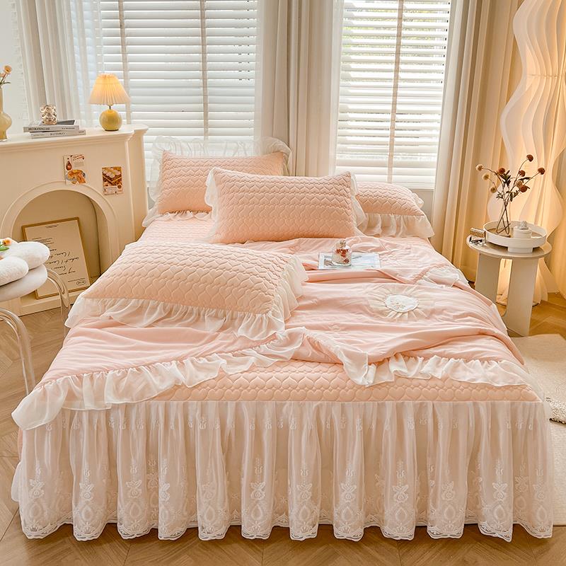 乳胶席凉席冰丝席四件套夏被空调席夏天水洗软席新款席子床裙被罩