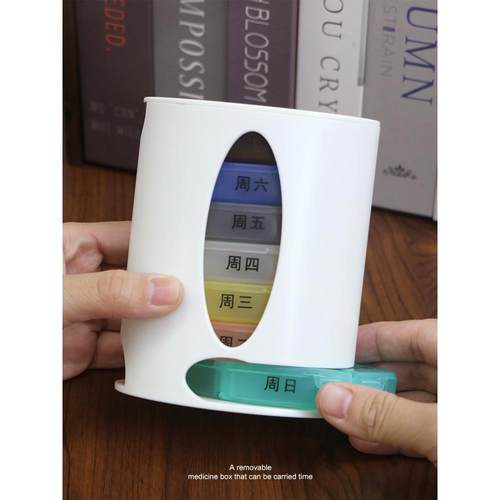药盒一周七天星期早中晚28格药片分装药品收纳随身便携式避光药盒