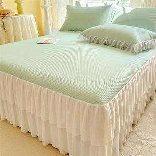 夏季 冰丝豆豆凉席床裙三件套可机洗凉感空调凉席子学生宿舍床上用