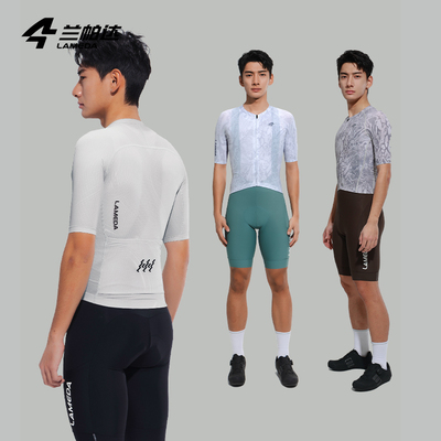 兰帕达2025新款蛇年骑行服男玄影短袖上衣男透气速干公路车自行车