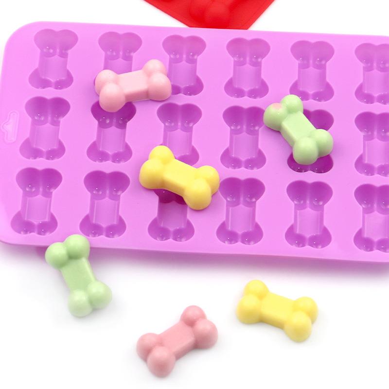 哈皮 卡通狗骨头 硅胶糖果模 DIY软糖硬糖翻糖模具 火漆粒蜡模具