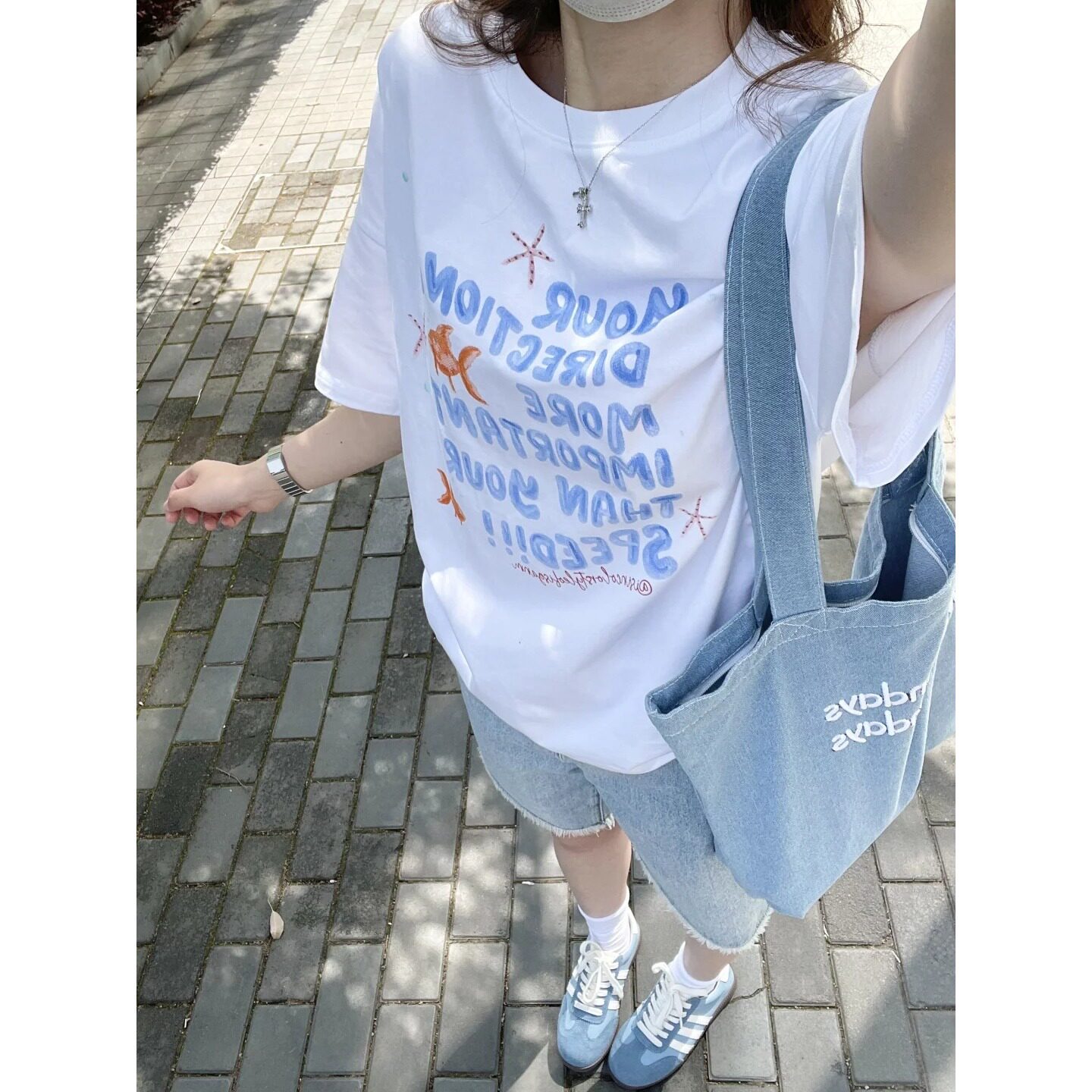 设计感印花短袖t恤女夏季