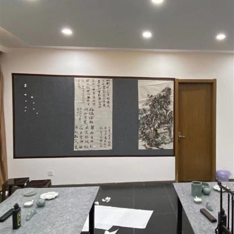 强磁墙书画墙毡固定国画磁性墙贴铁皮磁力画板书T法展示吸磁毛毡