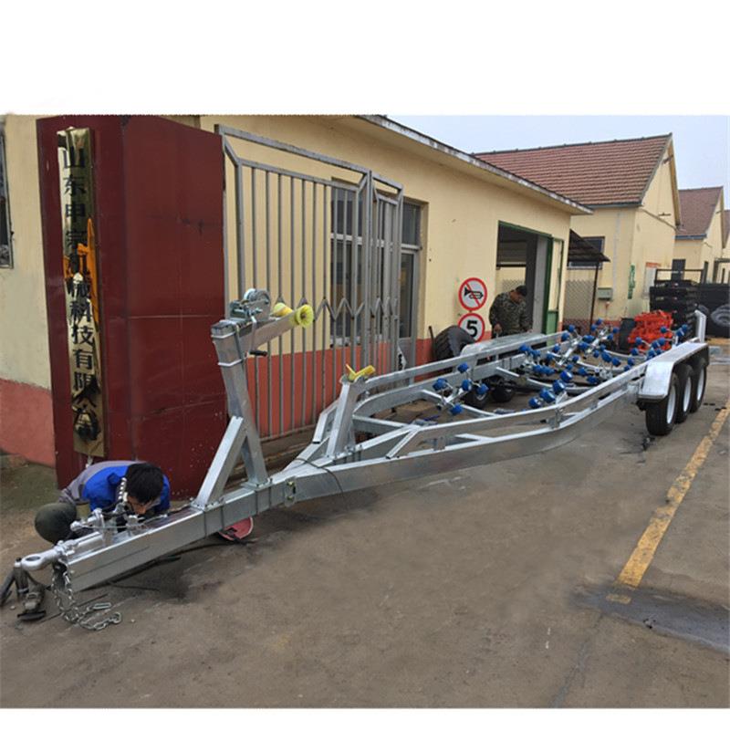 4吨船拖车游艇挂车三排轴游艇拖车船拖车热镀锌拖车