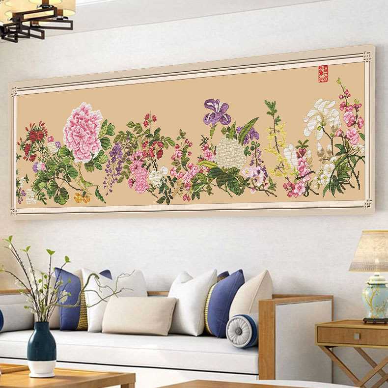 万有同春图十字绣2024新款新中式风景画满绣客厅横版手工自己绣