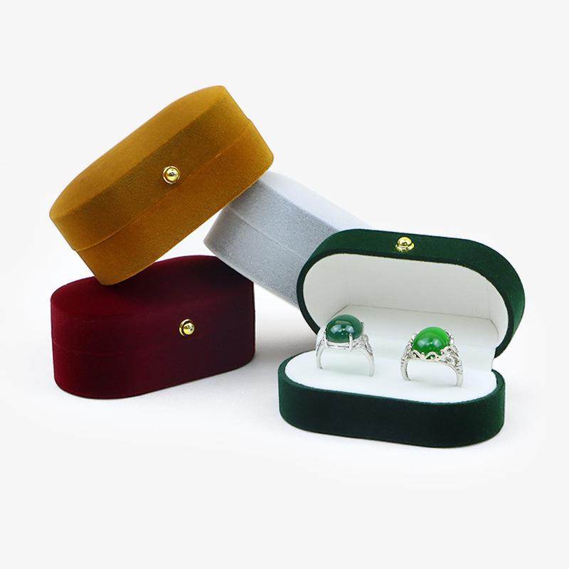 绒布圆角金扣对戒盒婚礼戒指耳钉盒高端首饰盒收纳盒珠宝首饰,包装,首饰包装,淘宝优惠券,粉丝福利购,淘宝优惠卷