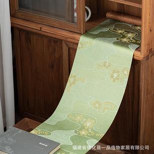 一品造物 茶席桌垫 新中式 织锦彩云防水桌旗家用高端茶室茶桌长款