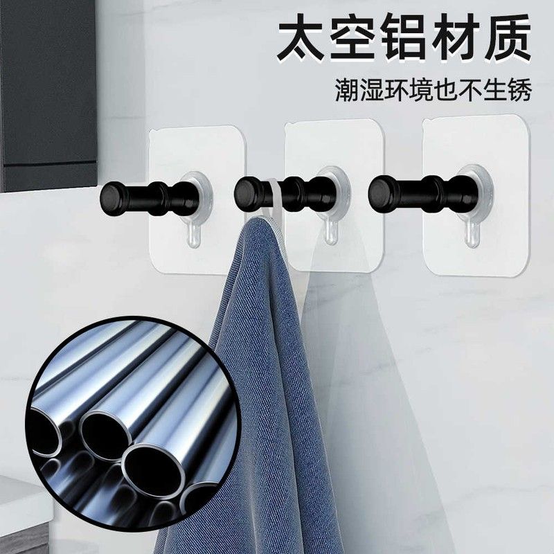铝合金强力无痕防水浴室挂钩免打孔瓷砖免钉胶不伤衣柜居家吸盘钩图片