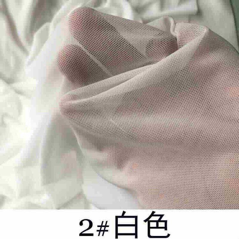 高弹力锦氨纶针织面料四面弹半透明贴身打底网纱网眼服装设计布料