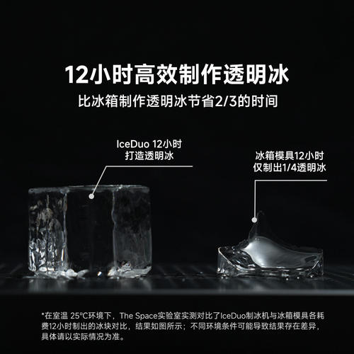 IceDuo透明冰制冰机家用小型免切割方冰球冰威士忌冰制冰机标准版