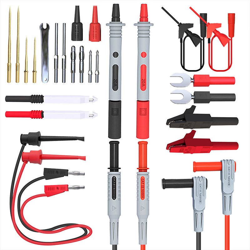 P1308D多功能万用表笔测试套件测试钩配件特尖针纯铜镀真金可替换